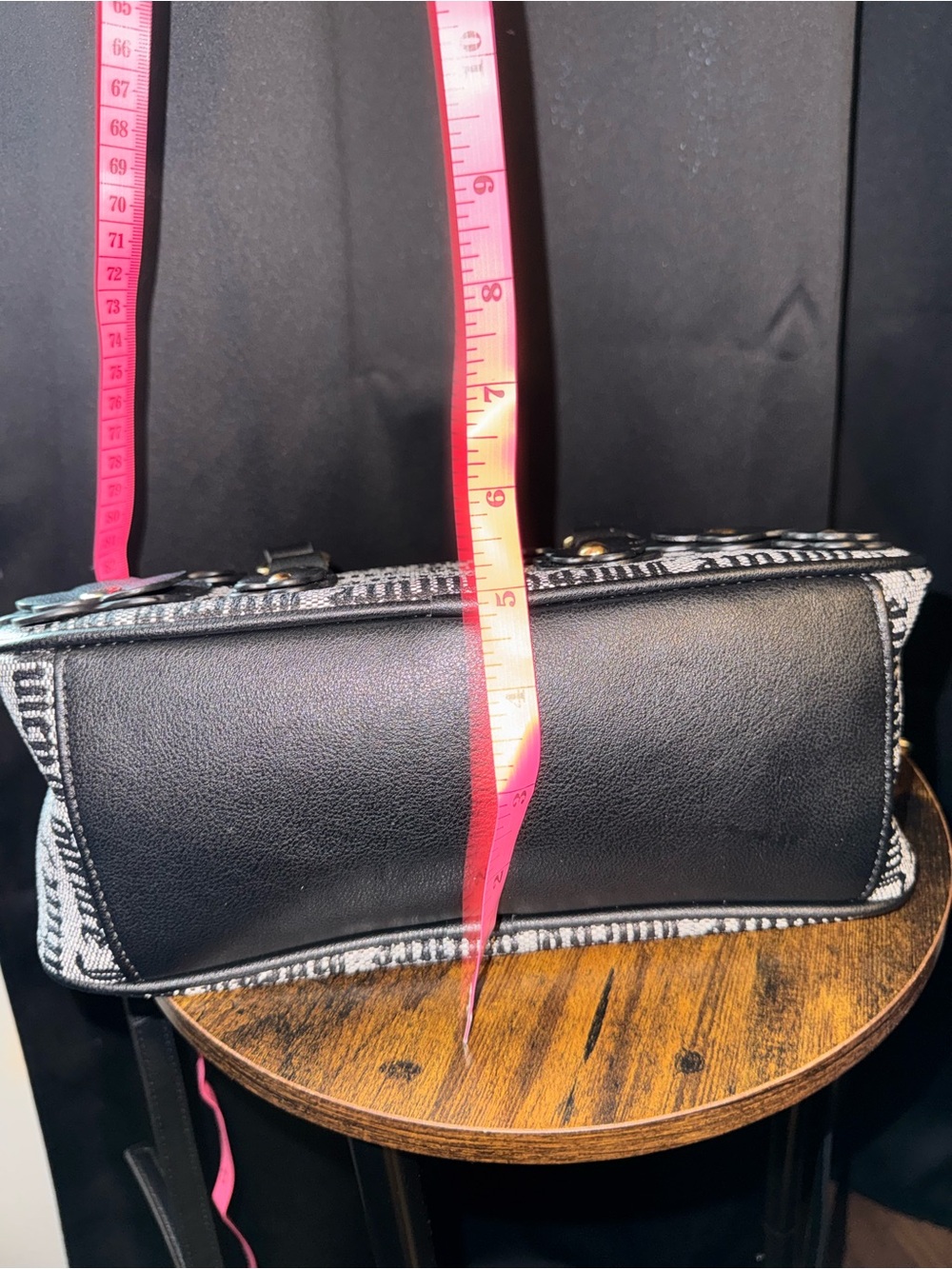 Juicy Couture Black and Gray Floral Logo Dome Satchel - Picture 8 of 9